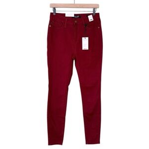 NWT Judy Blue Skinny Fit High Waist Skinny Jeans Wine Red Women’s Size 28